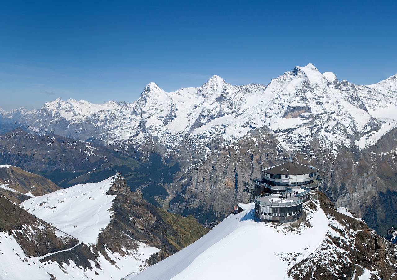 View of the revolving restaurant on top of the Schilthorn.c. by Interlaken Tourismus