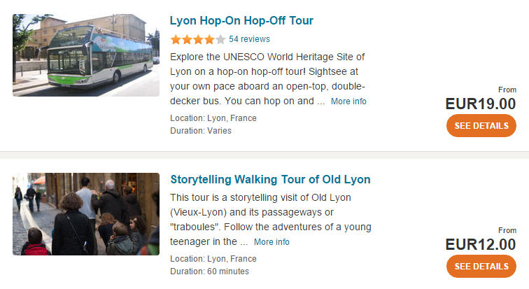 Lyon tours and activities