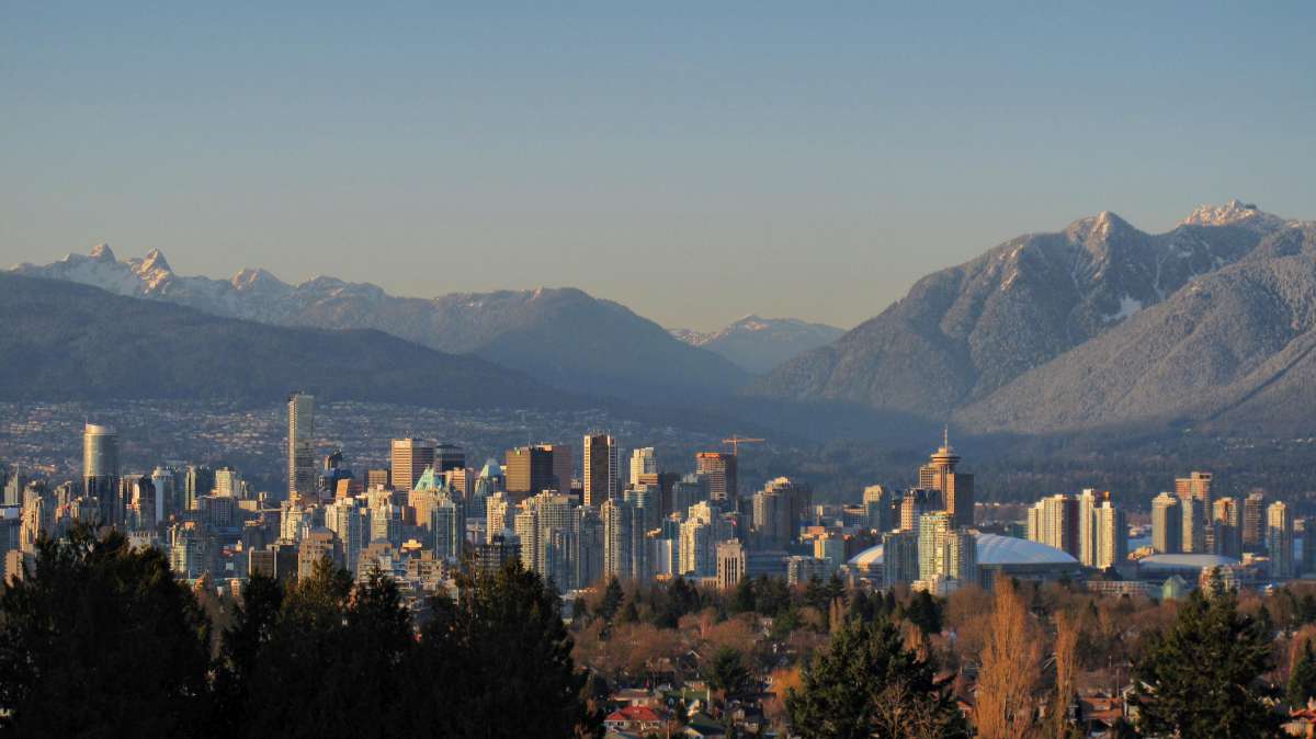 Vancouver skyline and mountains